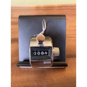 Vintage Chrome Metal Manual Hand Held Counter Made in Taiwan